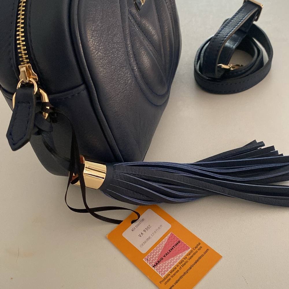 Valentino by Mario Valentino MIA Signature Genuine leather deep blue crossbody - Picture 6 of 14